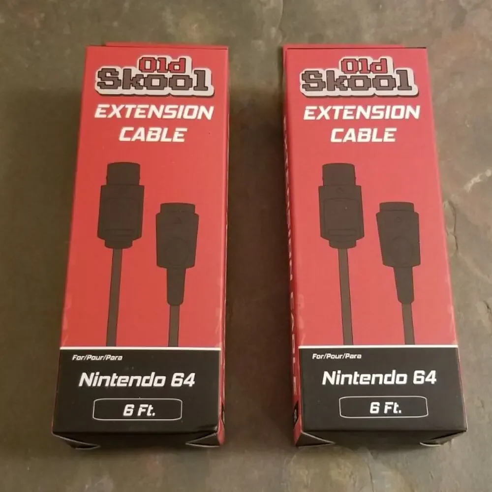 2 N64 6-Foot Controller Extension Cables (NEW) - Nintendo64 - Old Skool